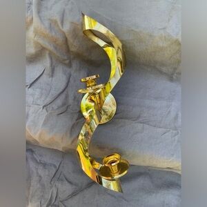 Mid Century Metal Wall Sconce Candle Holder Brass Gold Retro Decor MASCOT Atomic